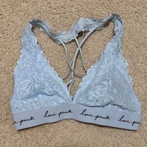 PINK Victoria's Secret Lace Bralette - Soft Blue